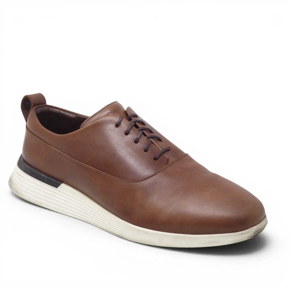 Wolf & Shepherd Mens Crossover Longwing Derby Shoes Brown Leather Lace Up Size 9